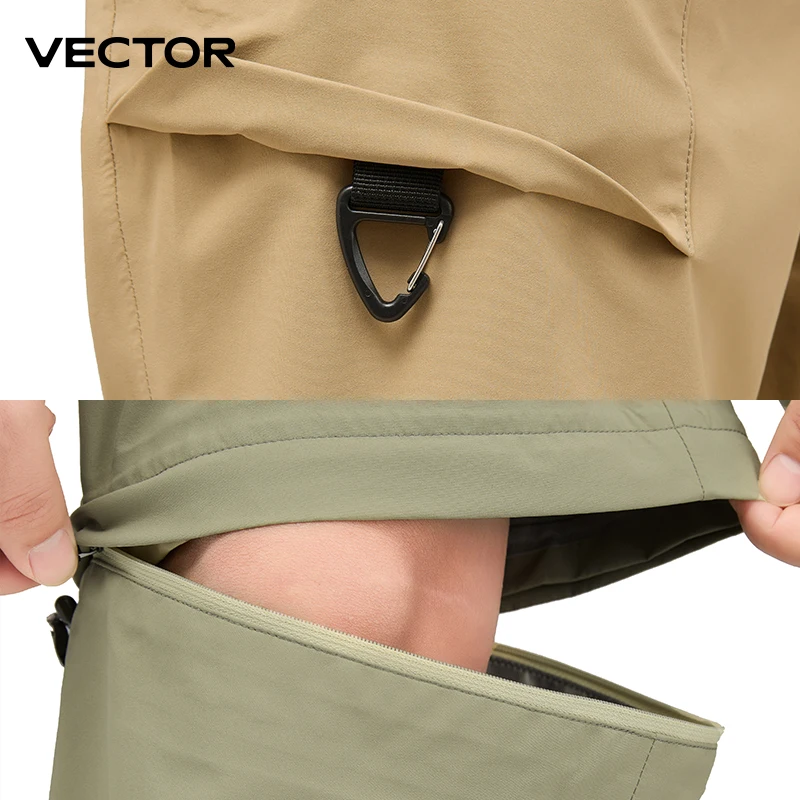 VECTOR 3L-pantalones de senderismo para hombre y mujer, con cremallera, puños impermeables, ligeros y duraderos