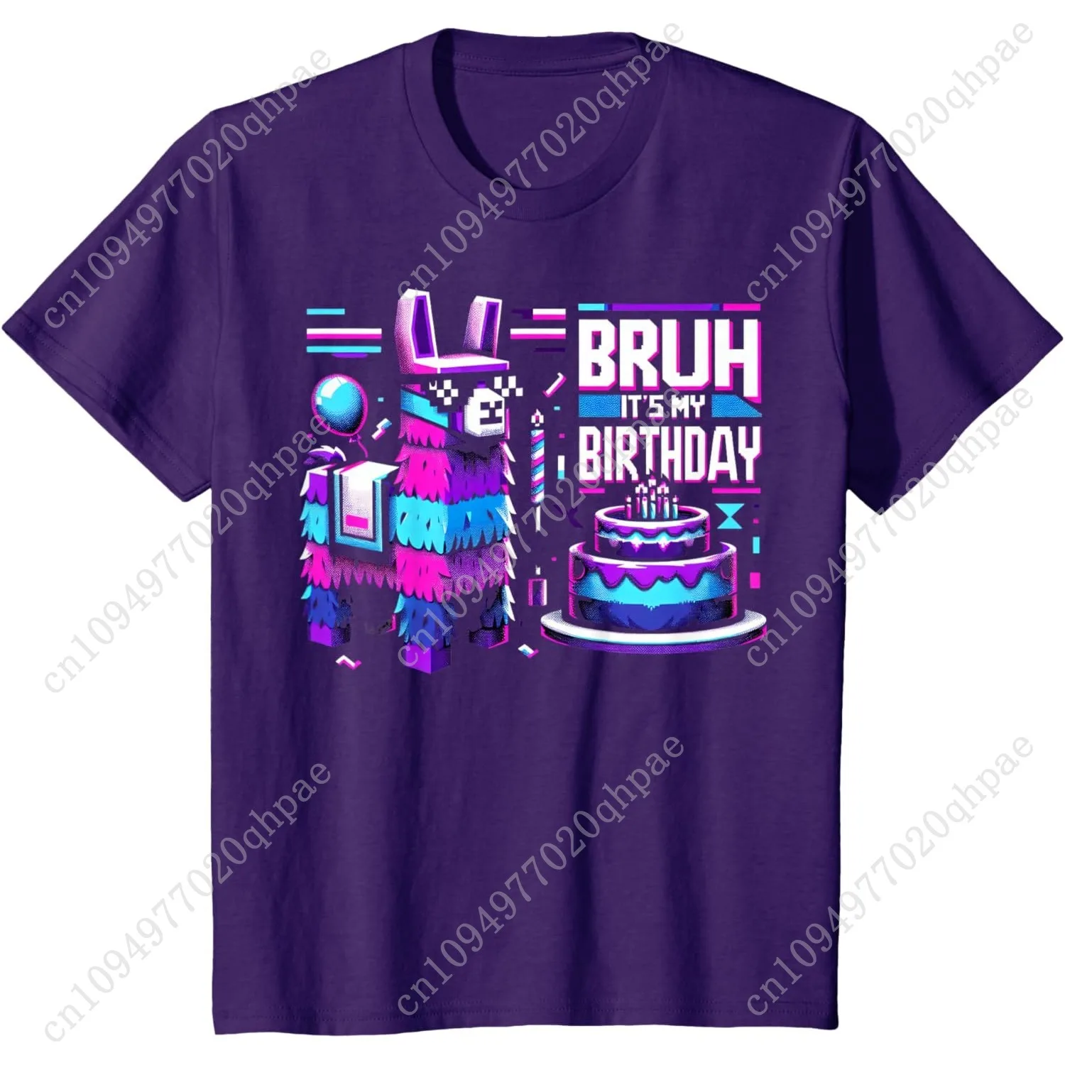 Camiseta Bruh é meu aniversário Llama Pinata Boy Girl Family Party Bday
