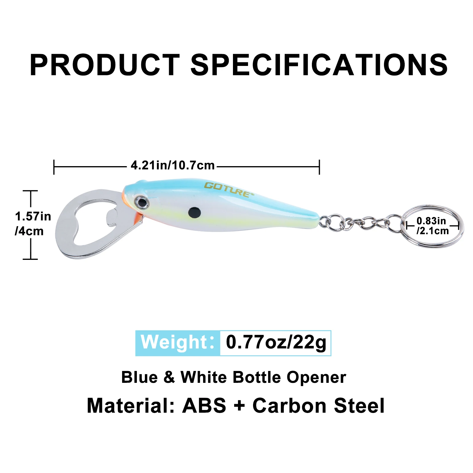 Goture 1pcs Fishing Lure Bottle Opener Stainless Steel Fish Pattern Fishing Accessory  for Beer Dining Bar Gadgets Kitchen Tool