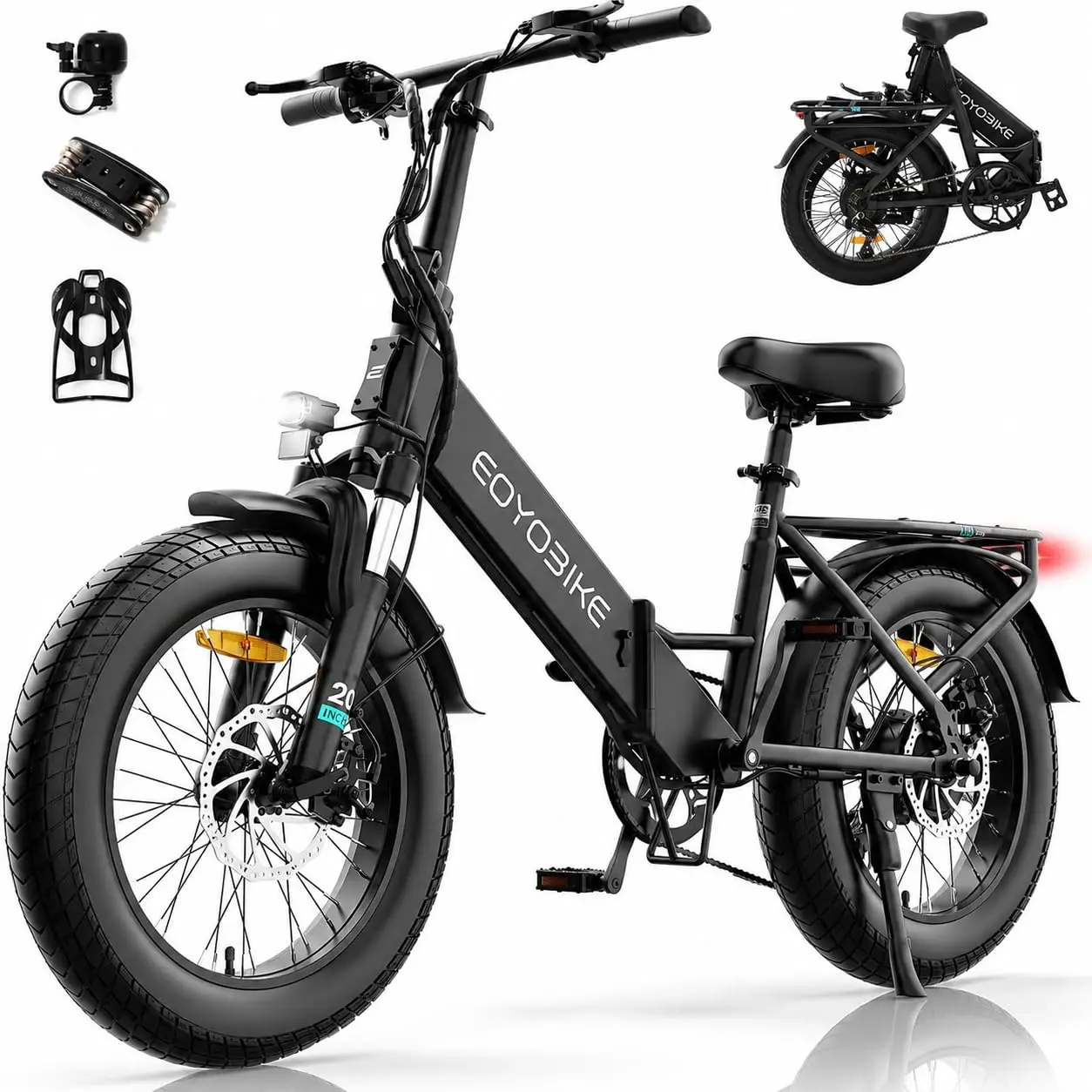 Foldable Electric Bicycle 1200W 45Mile Range Adults Commuter E-Bike, Customized
