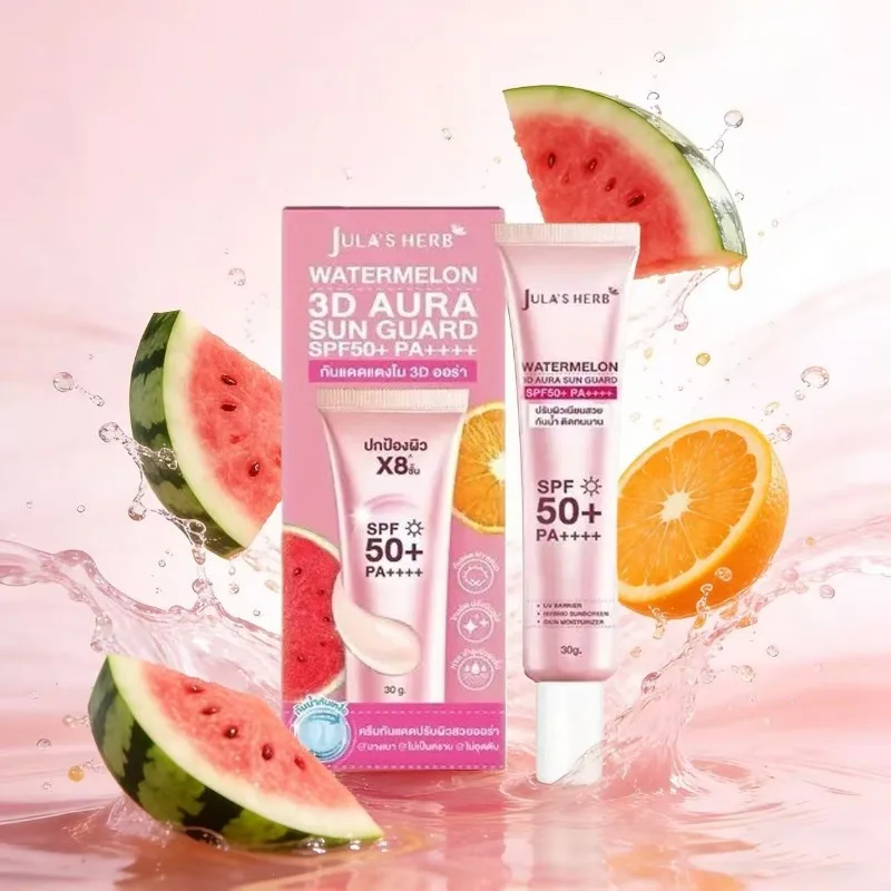 Jula‘s 3D Water Splash Sunscreen 30g Tone-Up UV Cream Fresh Burst Beads, Lightweight Hydrating for Brightening No-Makeup Look