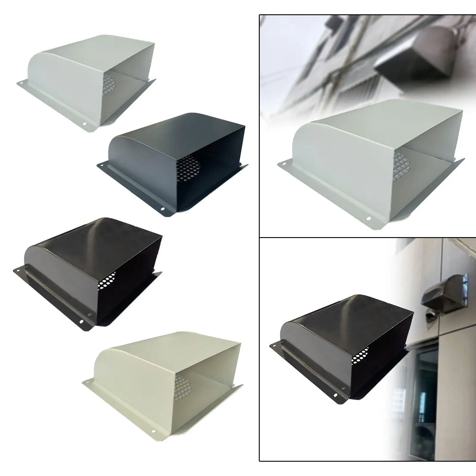 Outside Wall Vent Cover Hood Functional for Garage with 4 Pre Drilled Holes