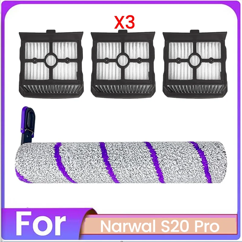 WHYY-Accessories Kit For NARWAL S20 Pro Wet Dry Vacuum Cleaner Accessories Inclue HEPA Filters & Microfiber Brush Roller