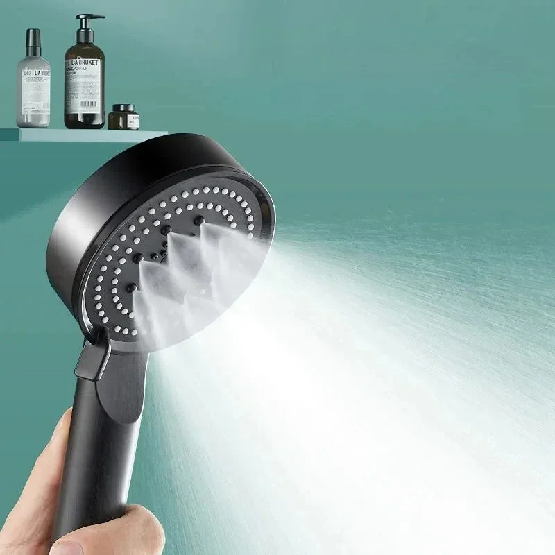 High Pressure Shower Head Handheld Bath High Quality High Pressure Shower Handle Adjustable Portable One-Key Stop Shower