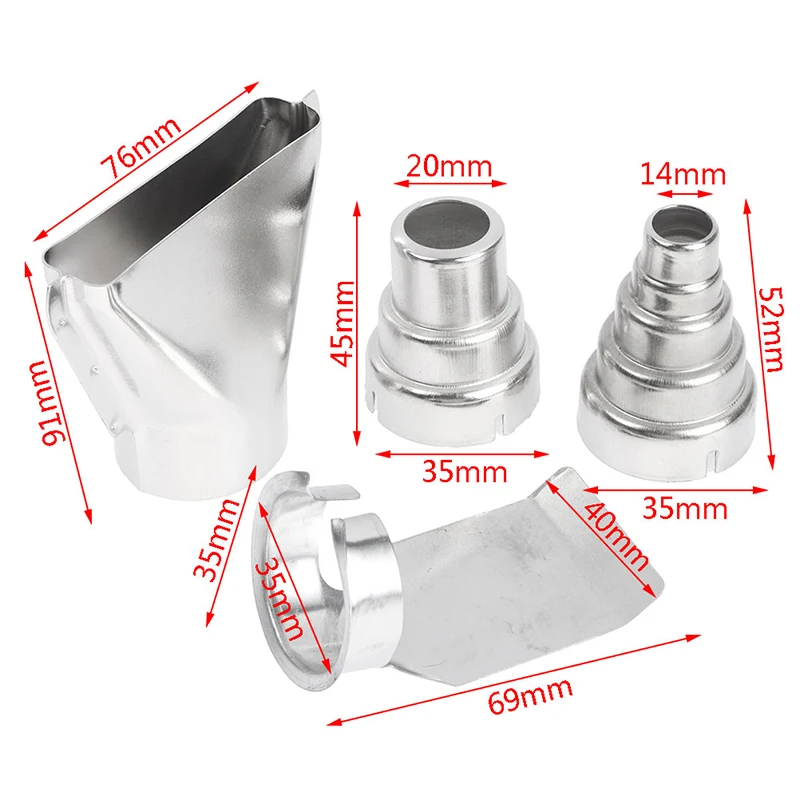 1PC High Quality Stainless Steel Nozzles Electric Kit Heat Air Guns Nozzles Heat Gun Nozzles Hot Air Gun Accessories