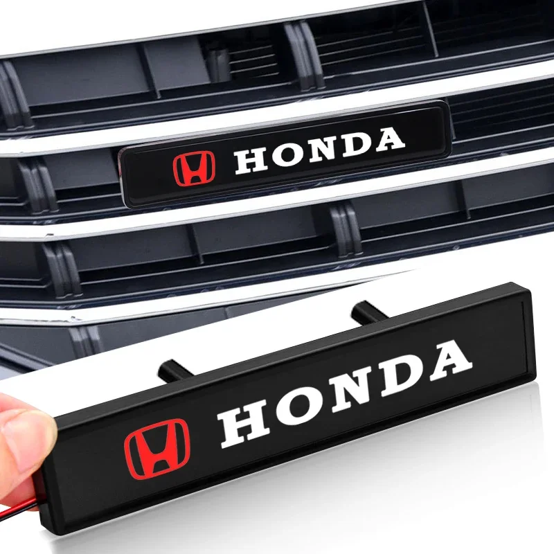 جديد سيارة الجبهة هود مصبغة شعار مصباح ليد شواء أضواء الزخرفية لهوندا موجين الطاقة نوع جاز سيفيك إلهام صالح HRV CRV #6