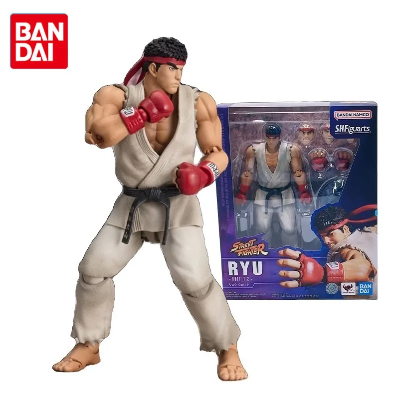 Bandai Original Street Fighter(SF) Anime Figure Ryu Outfit 2 Action Figure Toys for Kids Gift Collectible Model Ornaments