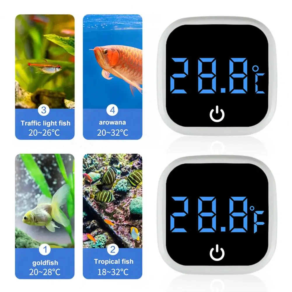 

Fish Tank Thermometer High-precision Cordless Aquarium Temperature Monitor with Accurate Led Display for Fish Tanks Reliable