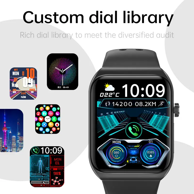 BK01 1.81 "HD عرض بلوتوث الاتصال AI صوت ساعة ذكية مراقبة ضغط الأكسجين في الدم Smartwatch الرجال النساء جهاز تعقب للياقة البدنية