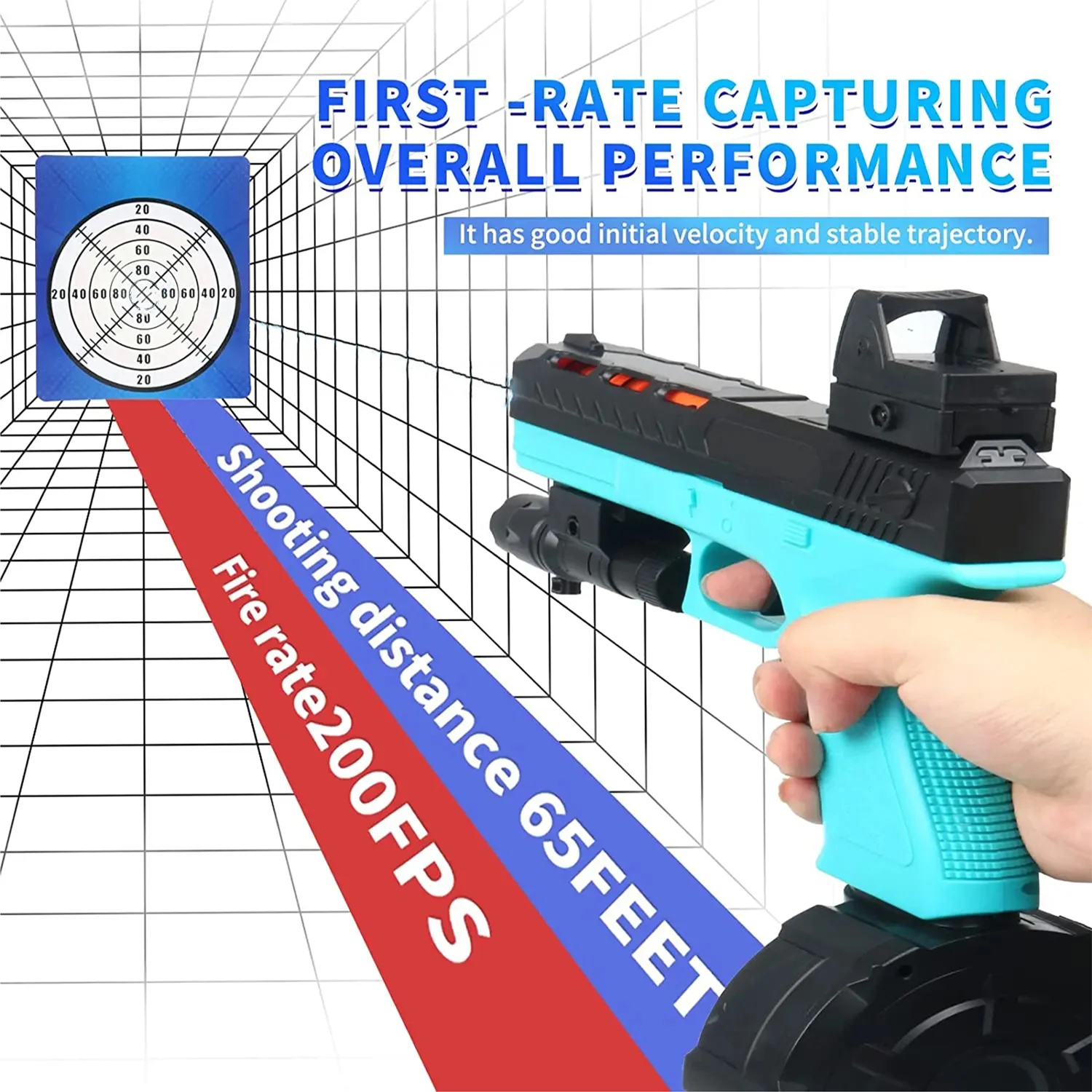 電動と手動のモードと3つのマガジンを備えたジェルボールトイピストル。ホリデーギフトに最適（弾丸なし）