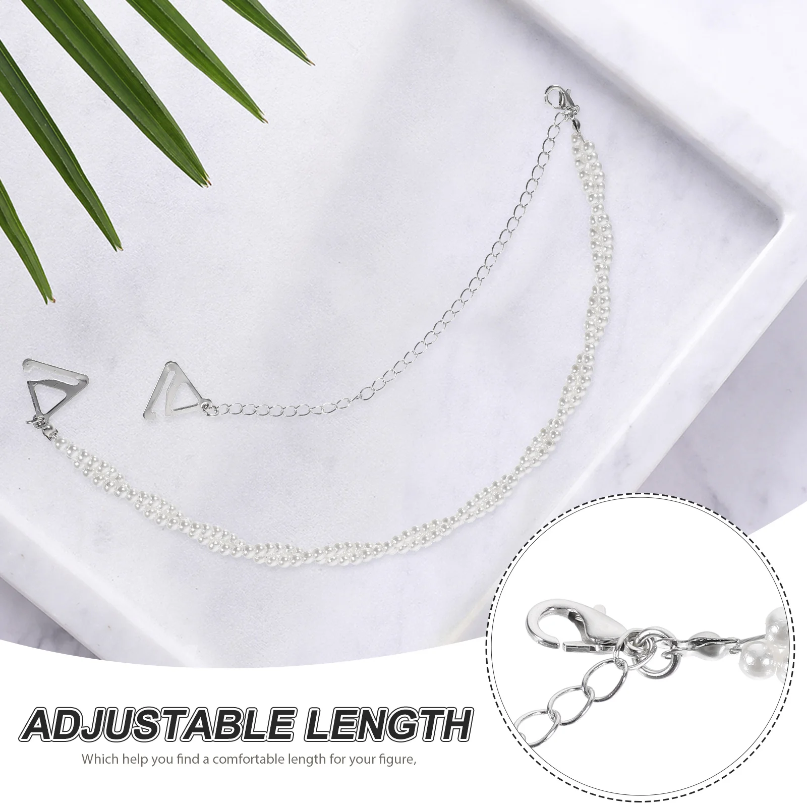 Decorative Straps Replacement Rhinestone for Strapless Pearl Detachable Tape