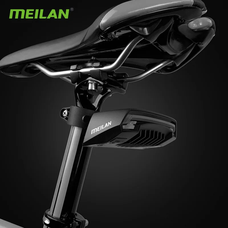 MEILAN X5 Smart Brake Bicycle Tail Light Remote Steering USB Charging LED Warning Lights