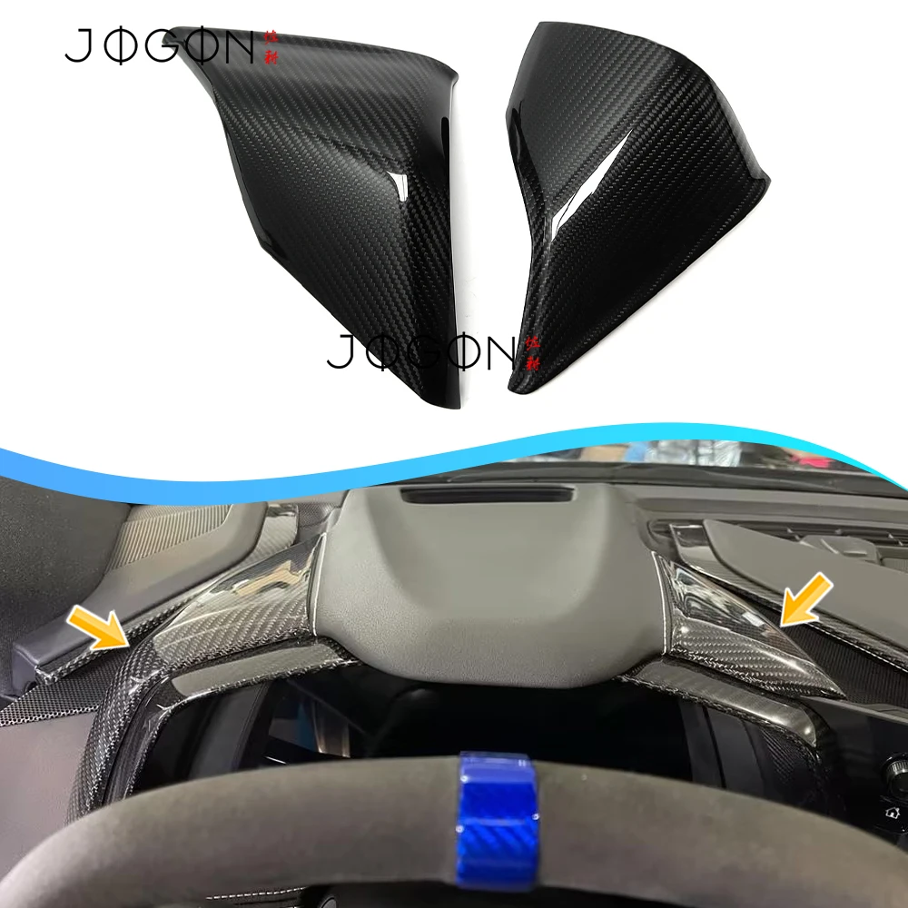 100% Real Dry Carbon Fiber Side Speedometer Instrument Frame Panel Car Interior Decorative Trim For Chevrolet Corvette C8 2020+
