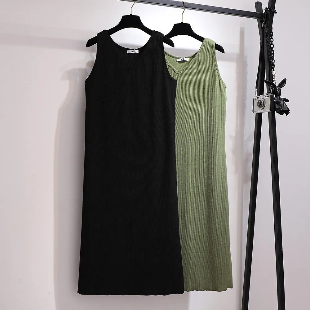 

Extra Large Size Women's Dress Transforming Strategy 120-350 Pounds Autumn Winter Style Slimming Base Layer Skirt Casual Loos...