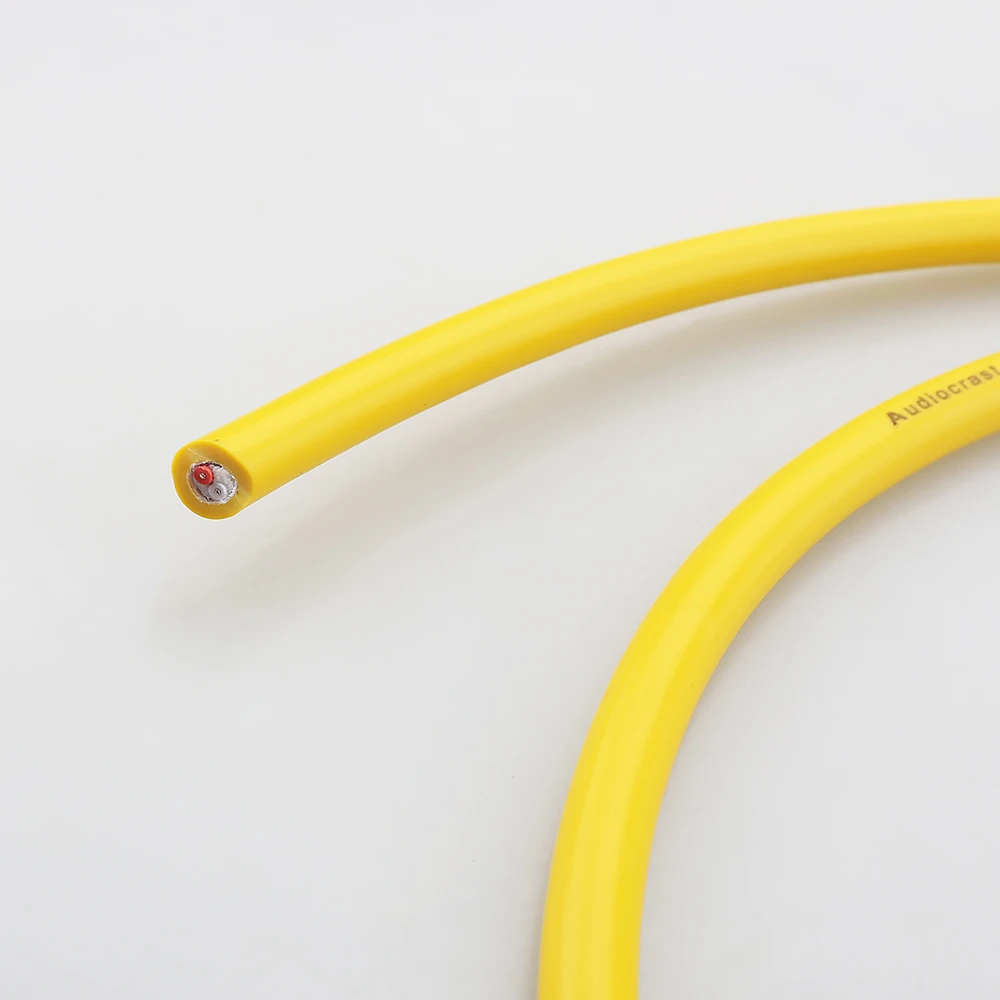1PCS Hifi Audio Bulk Interconnect Cable Bulk Wire Hi-end RCA Cable Handmade DIY Extension Cord Yellow