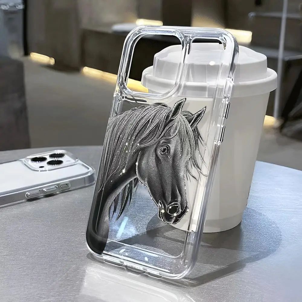 

New design pattern transparent color black high quality mobile phone shell suitable for iPhone 16 to iPhone 11 series