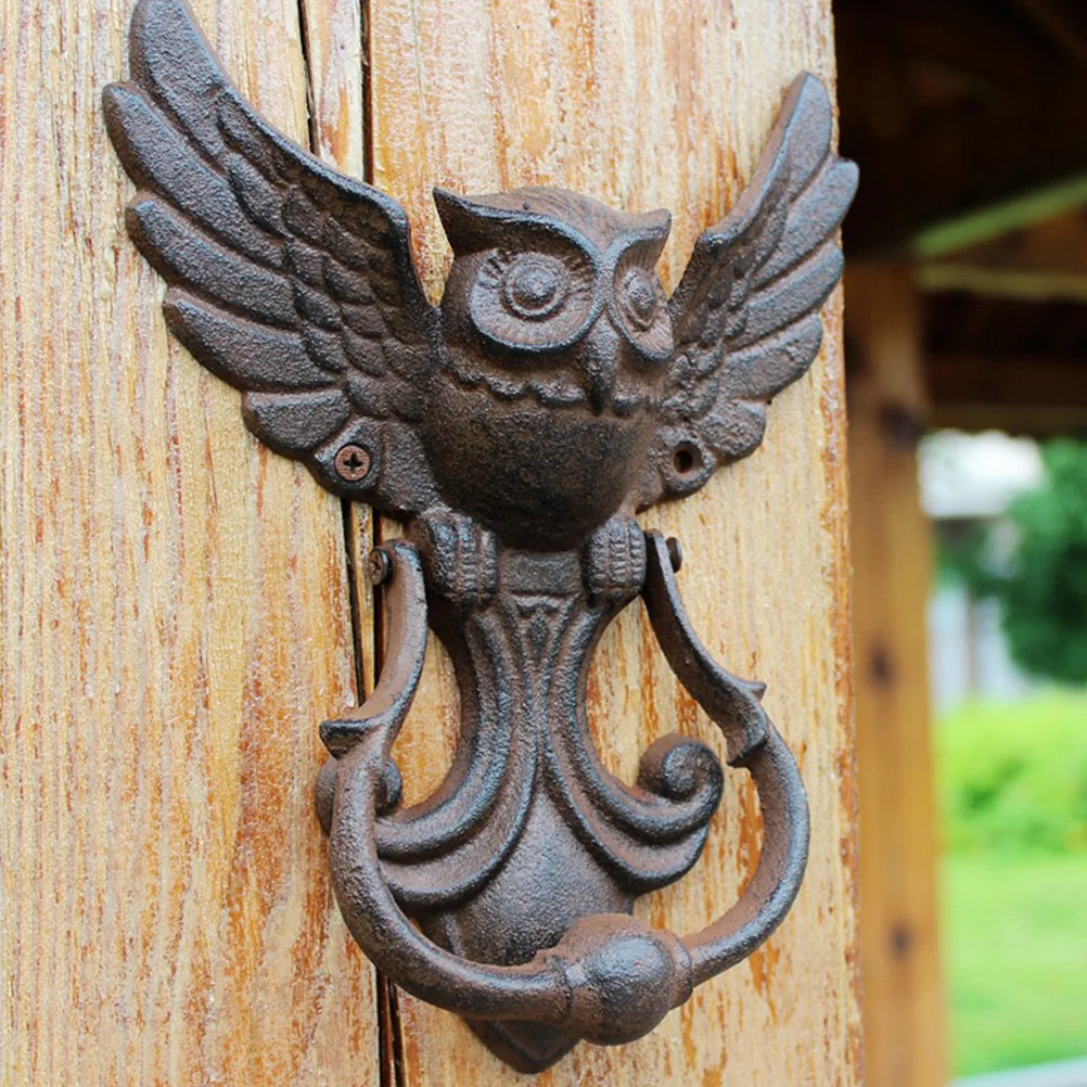 

1Pcs Vintage Owl Shaped Iron Door Knocker Sturdy Durable Decor for Chinese Style Doors Door Knocker