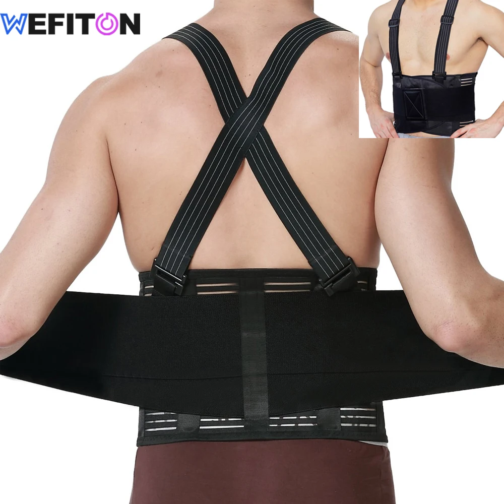 

1PCS Work Back Brace - Lower Back Pain Protection Belt for Men Women - Removable Suspender Shoulder Straps for Heavy Lifting