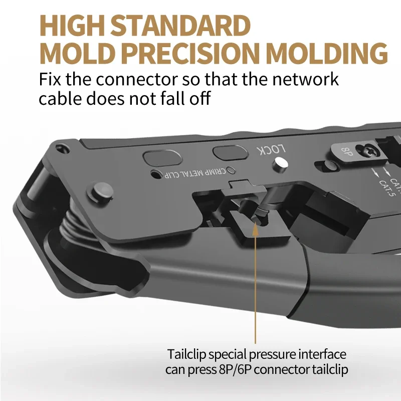 Cat7/cat8  rj45 tail clipconnector crimping pliers cat5e, cat6 cable clamp rj11 6p telephone line clamp pliers network tool