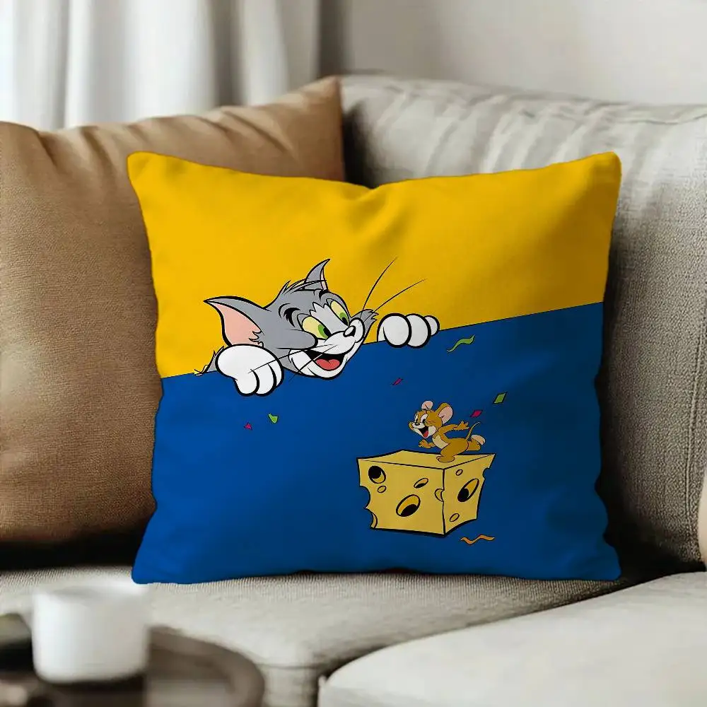 Cartoon T-Toms And J-Jerrys Cushion Cover Car Throw Pillow Case For Sofa Car Christmas Gift 40x40cm 45x45cm view 5