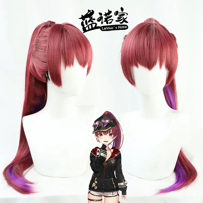 Hololive Houshou Marine Cosplay Wig Anime Game Role-playing Synthetic Hair Halloween Party Costumes Props