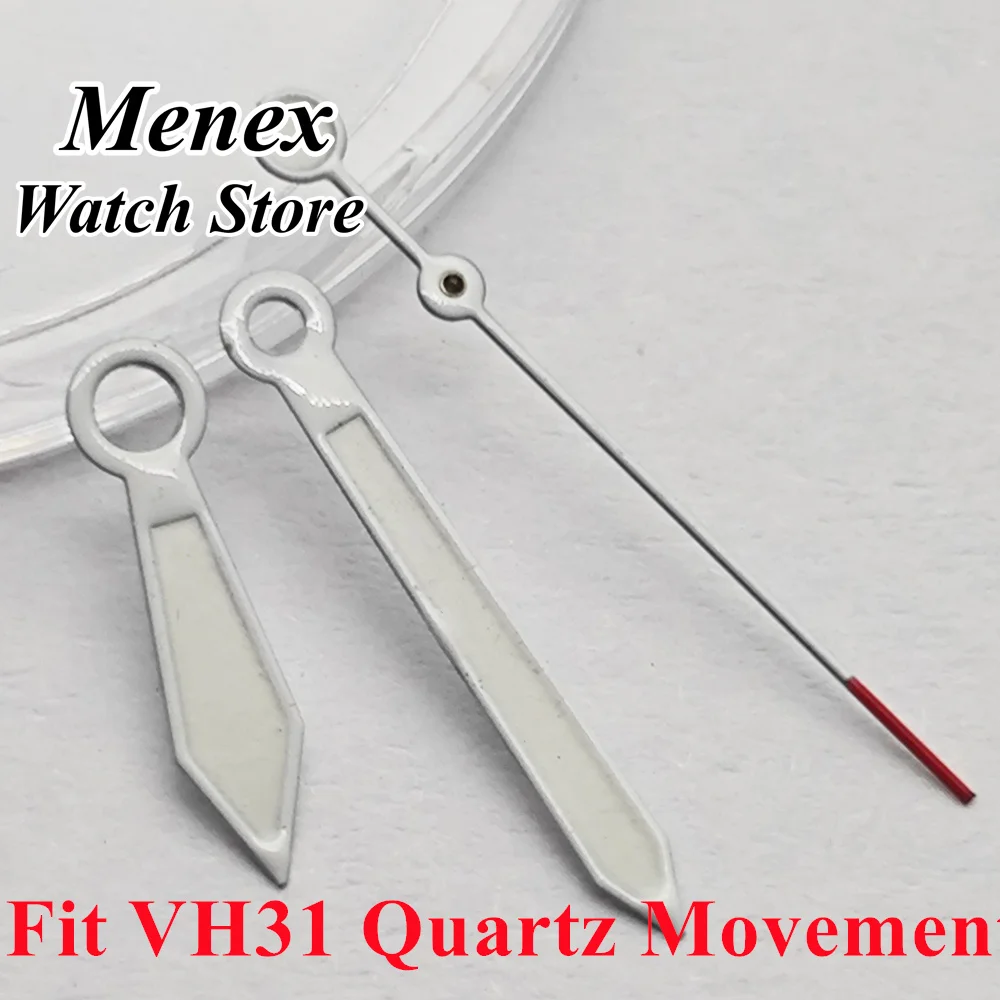 VH31 Quartz Movement Watch Hands White/Black 8.5mmX12.5mmX12.5mm Green Luminous Feature Watch Accessories Parts