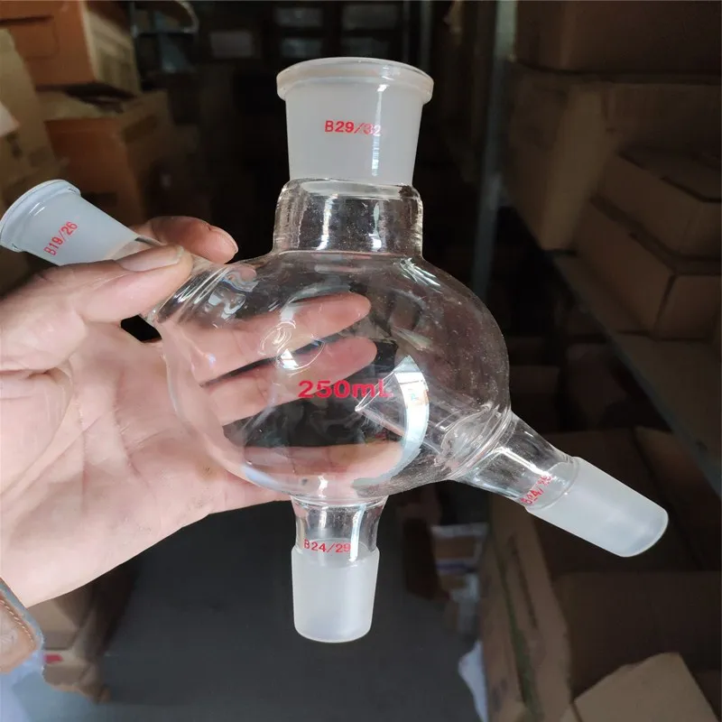 Rotary evaporator accessories glass four-way bottle 250mL feeding valve 19 #