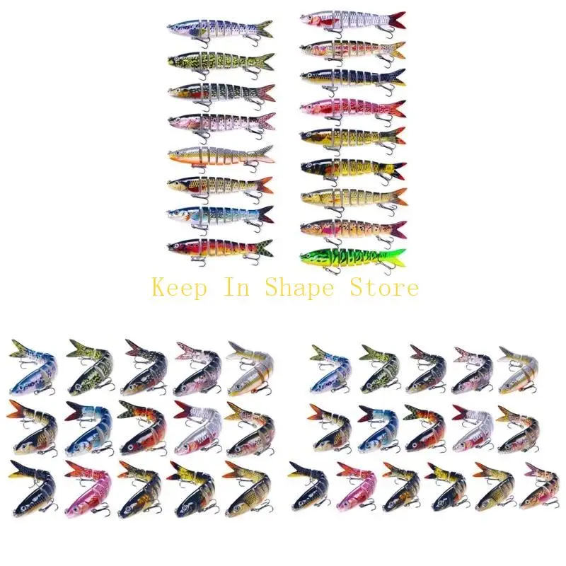 U1JC Multiple Section Artificial Fishing Baits Jointed Swimbait Crankbait Fishhooks