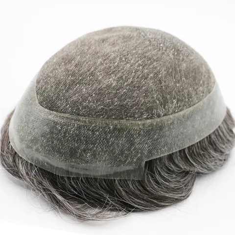 Breathable Men Toupee Thin Skin Pu Around Invisible Hairline Men'S Capillary Prosthesis Human Hair Male Replacement Hair System