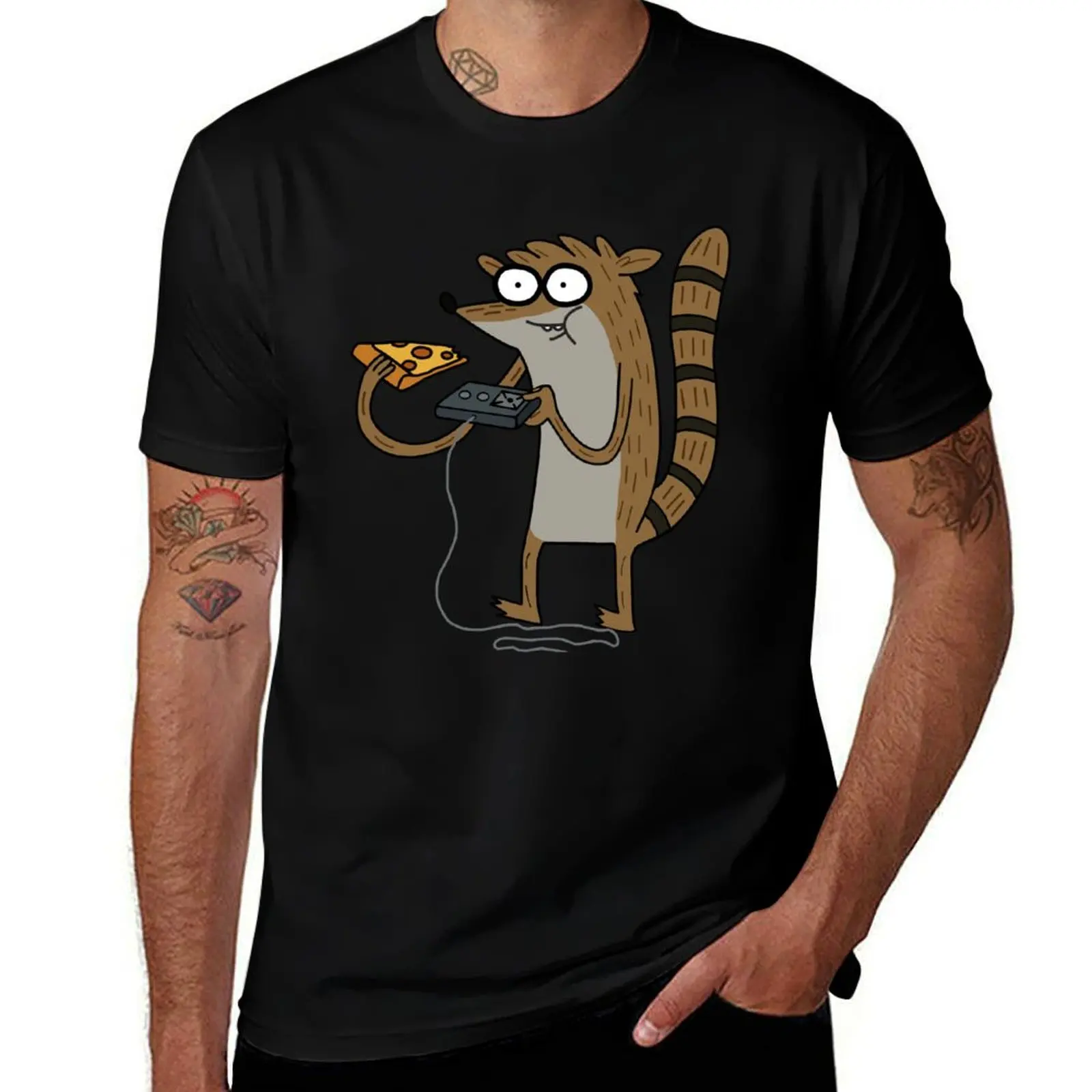 Regular Show Rigby the video gamer T-Shirt T-shirts man anime t shirts Men's cotton t-shirt