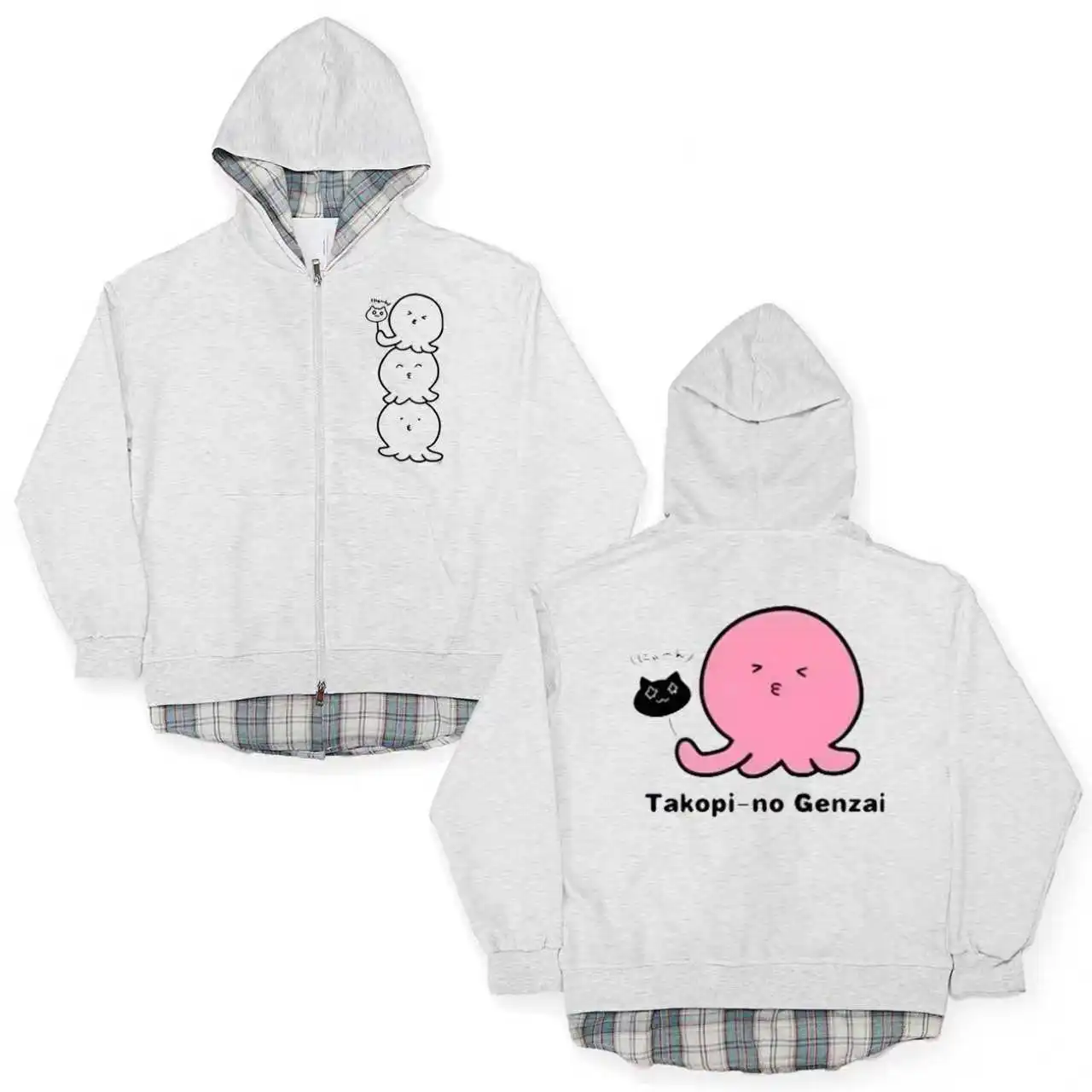 

ex Long Sve Hoodie Zipper Jaet Cute Top Polyester Fiber Anti-Wrinkle Function Youth Student Faion Cartoon Sle