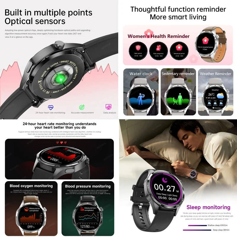 GT 5 PRO Smart Watch Men Watch 5 Pro AMOLED HD Screen Bluetooth Call GPS Trajectory NFC Heart Rate Compass SmartWatches 2025 New