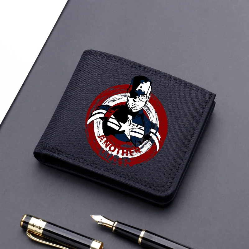 Captains America 4 Wallet Men Marvels Anime Action Figures Coin Purse Kids Travel ID Card Holder Bags Pocketbook Billfold Gift