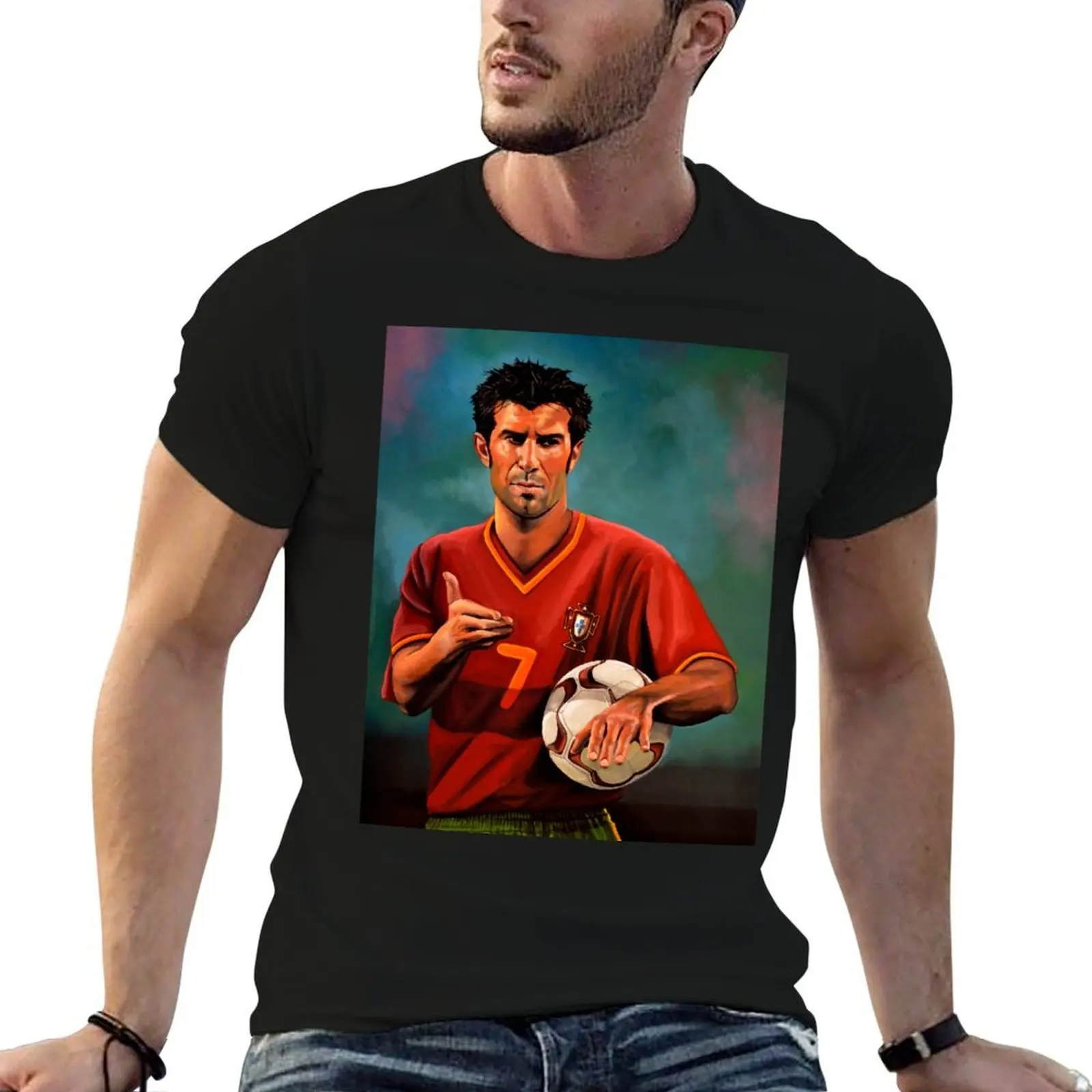 

Luis Figo Painting T-Shirt t shirts for man pack white graphic t shirts for man T-Shirt