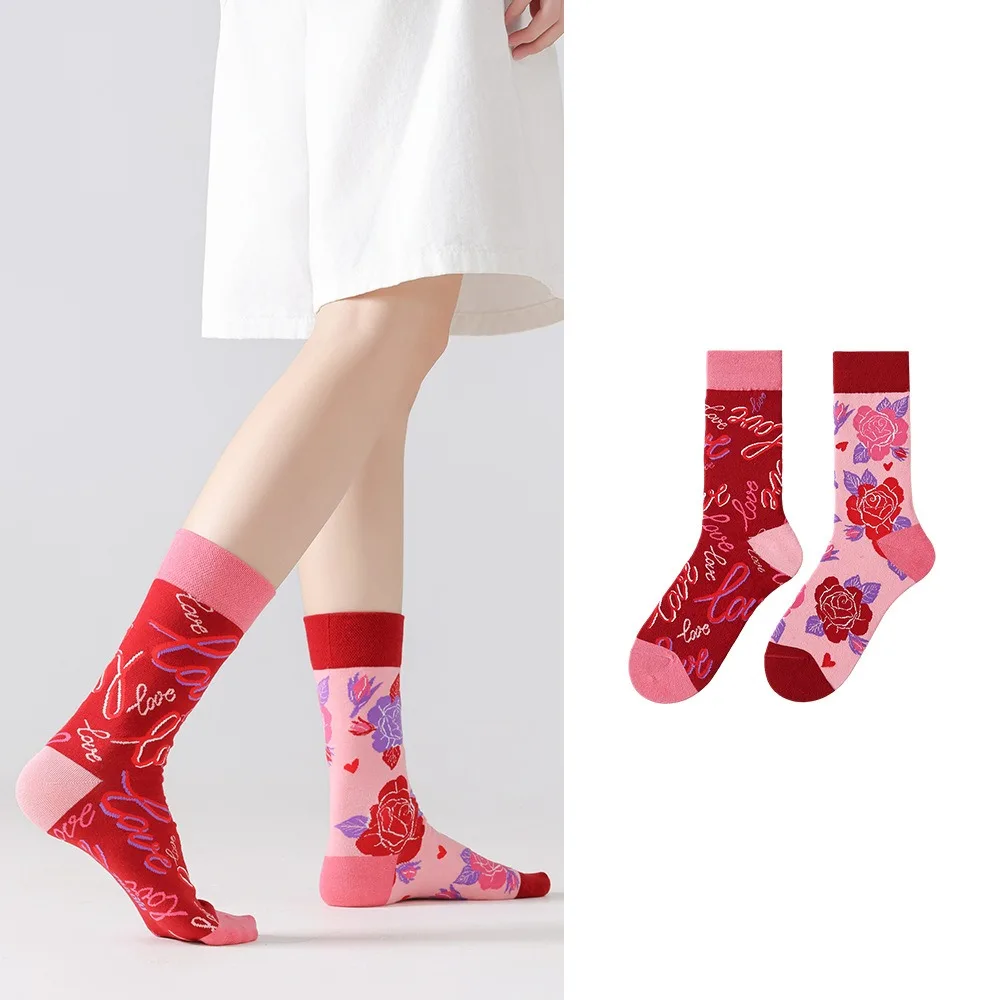 

1 pair Healing Capybara Cartoon Mid-Calf Cute Animal Print Trendy Socks Fresh Color-Block Versatile Socks