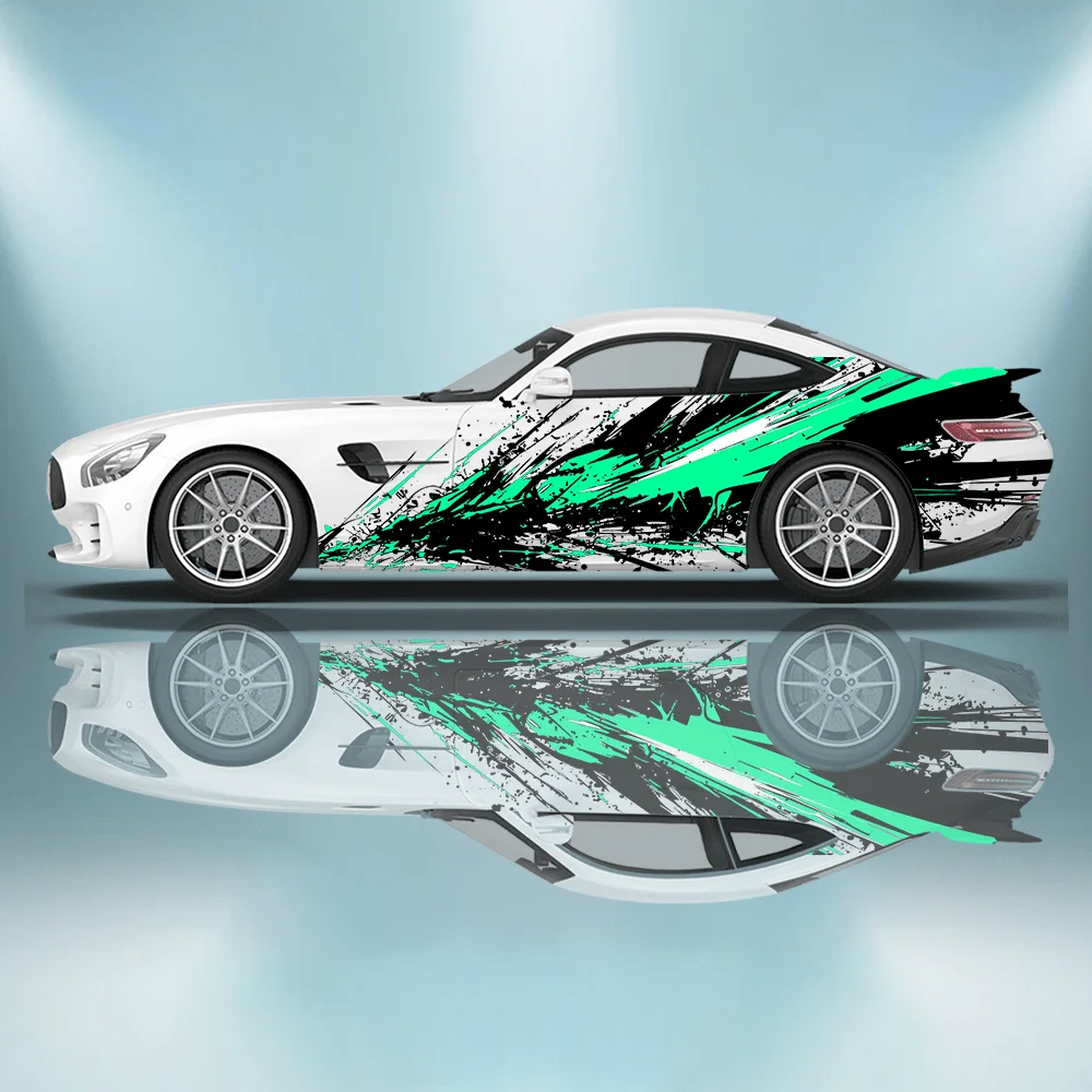 Multiple Line Splash Racing Car Sticker Full Body Decoration Covering Scratches Protect Auto Sticker Waterproof Car Vinyl Wraps