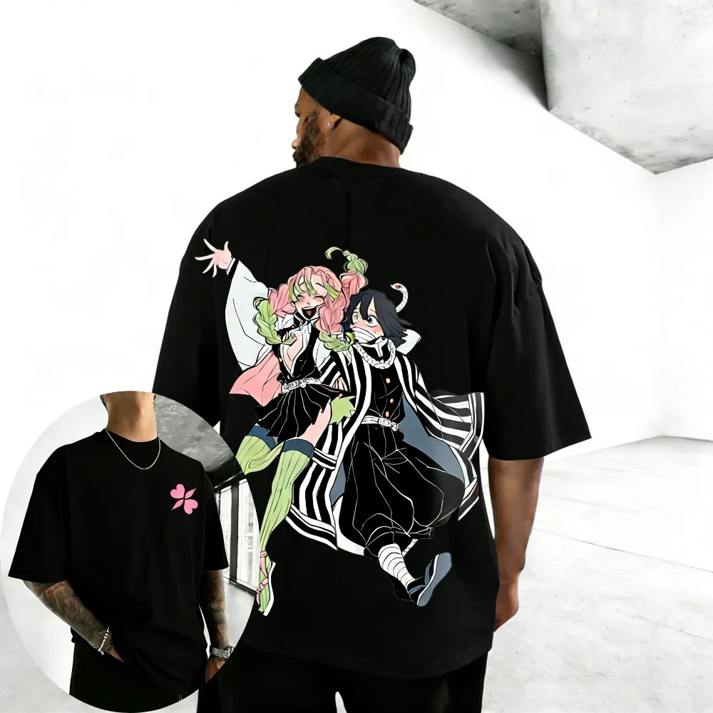 Unisex-T-Shirt aus reiner Baumwolle, Demon Slayer Iguro Obanai, 2026, Sommer, neuer Artikel, Harajuku-Anime, bedruckt, lockeres Familien-Oberteil mit kurzen Ärmeln