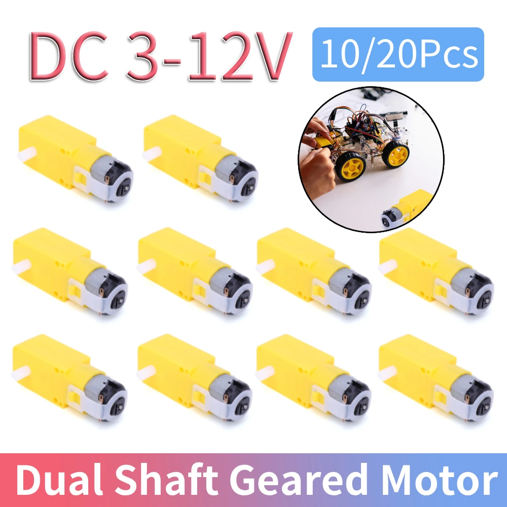 

Dual Shaft Geared Motor Gearmotor Install EMC Gearbox Motor Smart Car Chassis Four Drive Car Motor for DIY Smart Car Robot