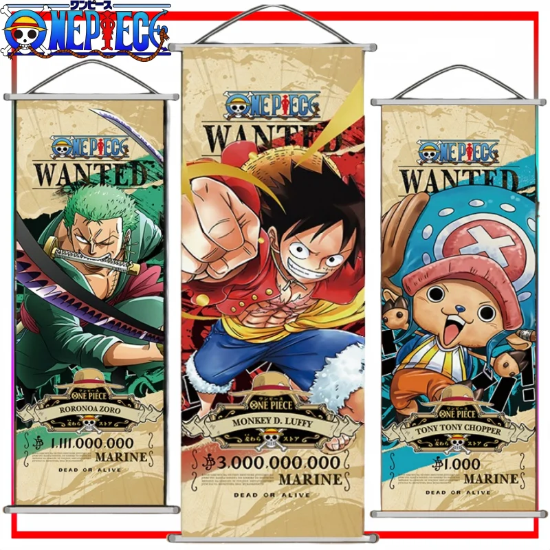 Neuer 20*75cm One Piece Wandbehang Cartoon Monkey D. Luffy Rollposter Anime-Merchandise Geschenk zur Feiertage Raumdekoration