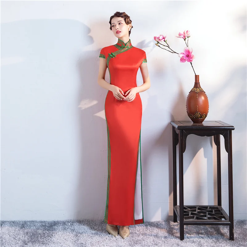 

Ele Long Version Sle Dr Young Girl Spring Summer Slimming Evening ow off High Slit Daily Wear Polyester