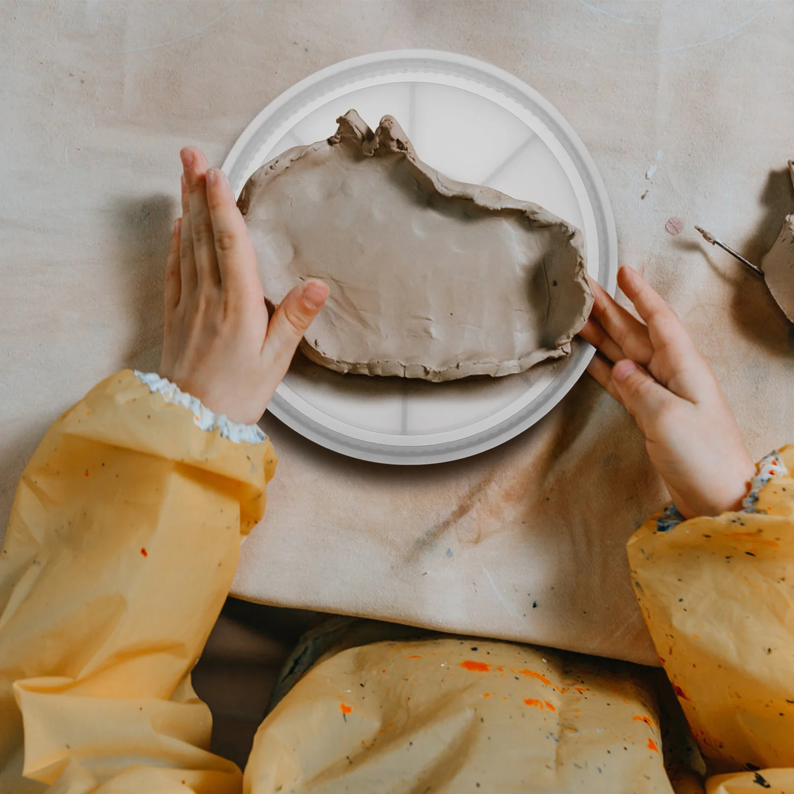 

Epoxy Silicone Casting Mold Round Tray with Edges Flexible Heat Resistant Resin Molds for Trays Coasters Jewelry