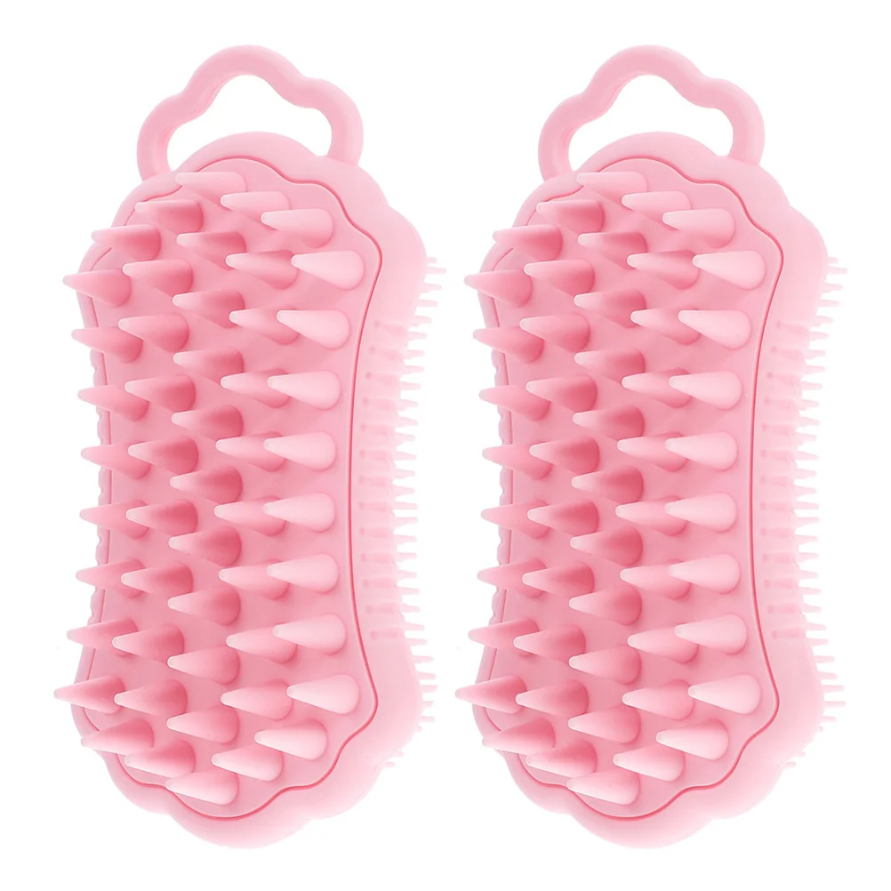 

2Pcs Silicone Scalp Scrubber Soft Massage Brush for Shower Bath Hair Scalp Exfoliator Tool Shampoo Massager Cleaner