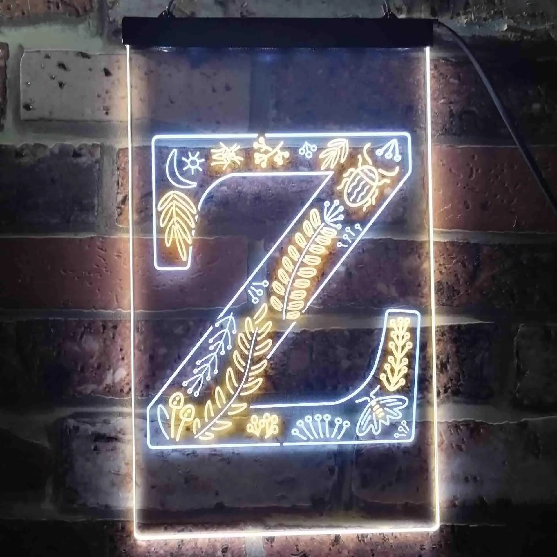 Letter Z Initial Monogram Family Name Dual Color Led Neon Sign st6-i3463
