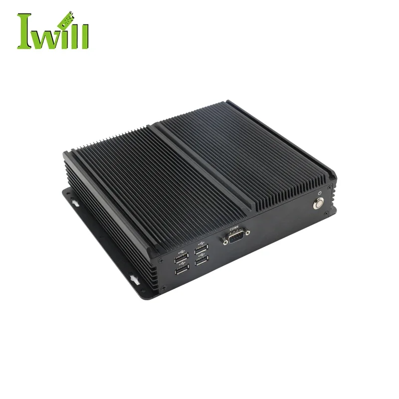 Industrial Fanless mini pc j4125 processor embedded computer dual Lan RS232  Linux OS DIN rail PC