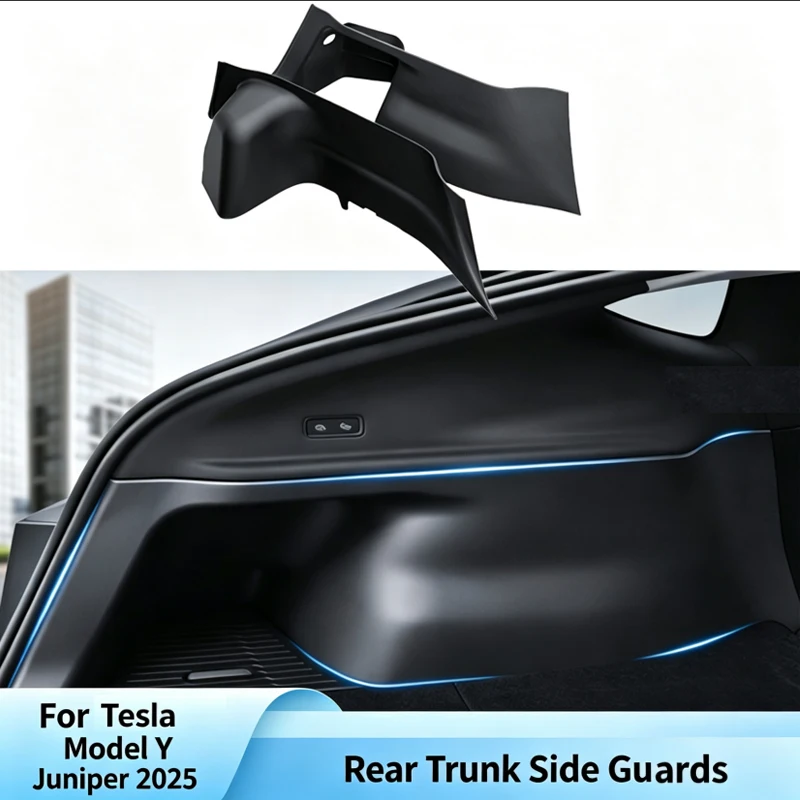 For Tesla ModelY Juniper2025 Trunk Side Guards TPE Full Cover Fluff Surface Corner Protection Pad Interior Protector Accessories