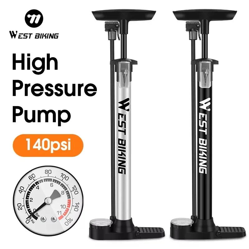west-biking-bicycle-air-pump-high-pressure-cycling-foot-floor-pump-mtb-road-bike-schrader-presta-valve-ball-tire-inflator