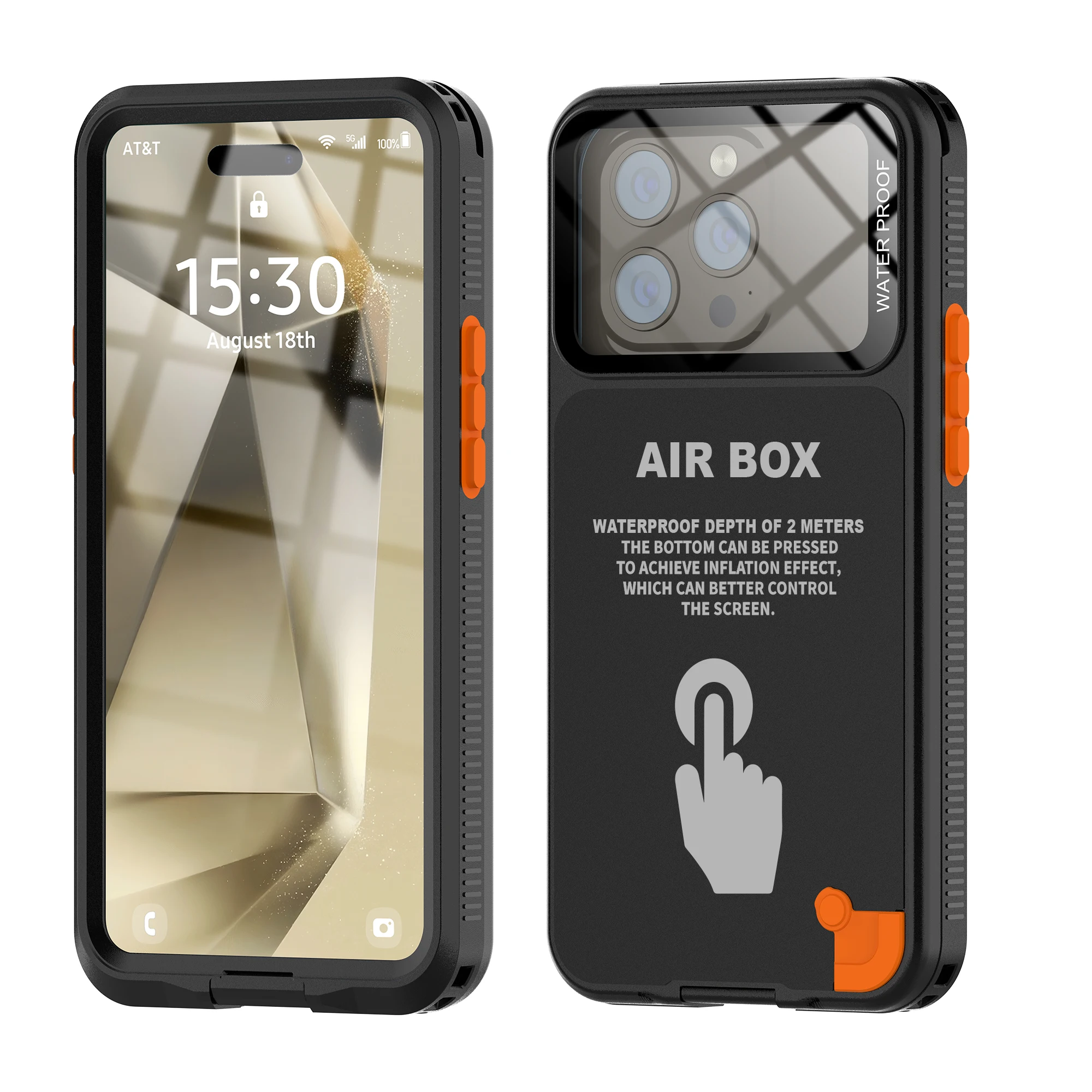 Shellbox Fashion Window Photography Underwater Touch Screen Suitable for iPhone 12 Pro 13 14 15 Max IP68 Waterproof Phone Case