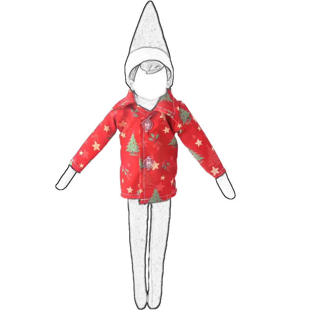 37cm Christmas Doll Pajama Sleeping Robe Christmas Clothing Baby Doll Clothing Toy Christmas Gift Bathrobe Doll Dress up Clothin