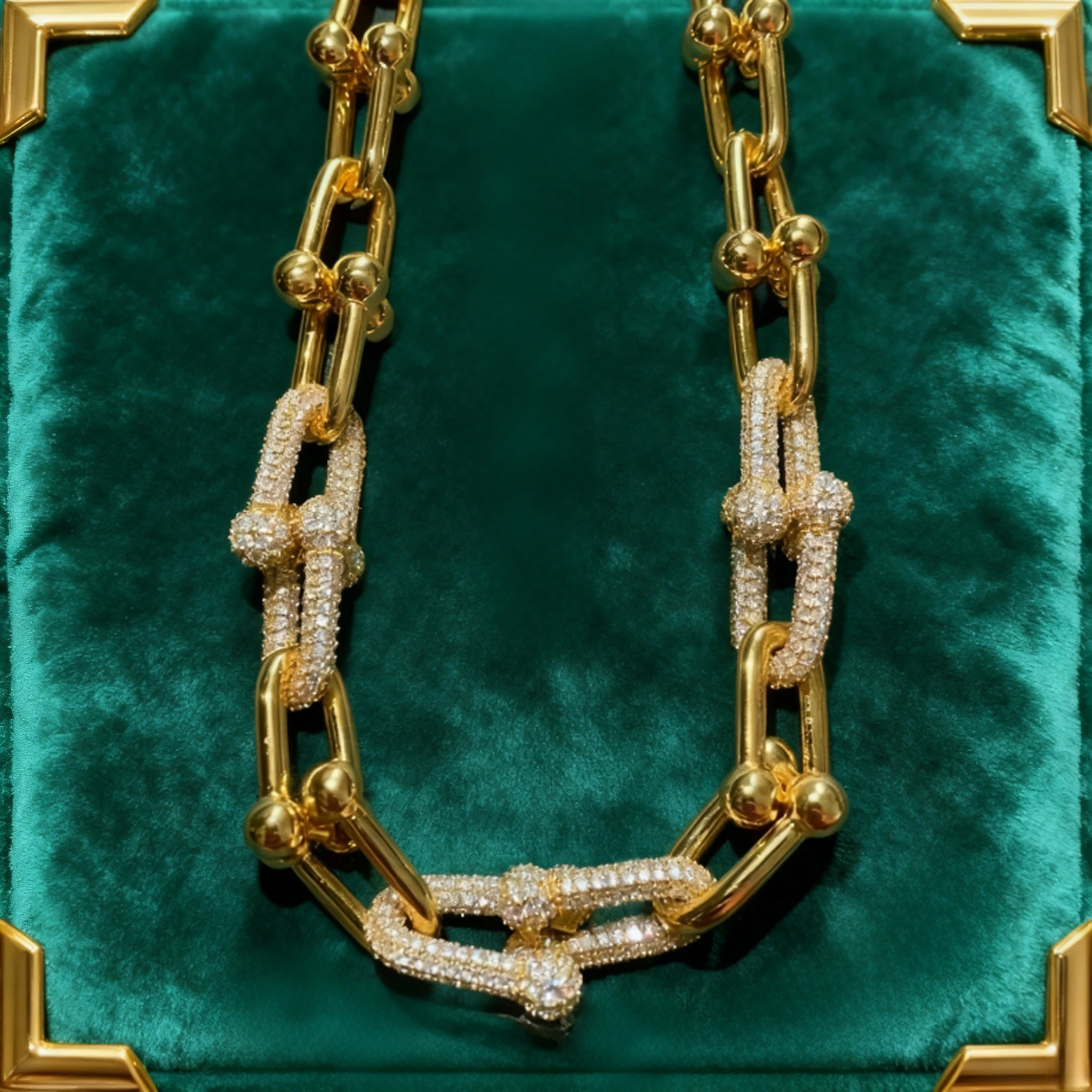 

Модное ювелирное ожерелье с длинным замком 2025 года и подвеской в стиле стим-панк, полное золото удачи — бриллиант, идеально подходит для вечеринки