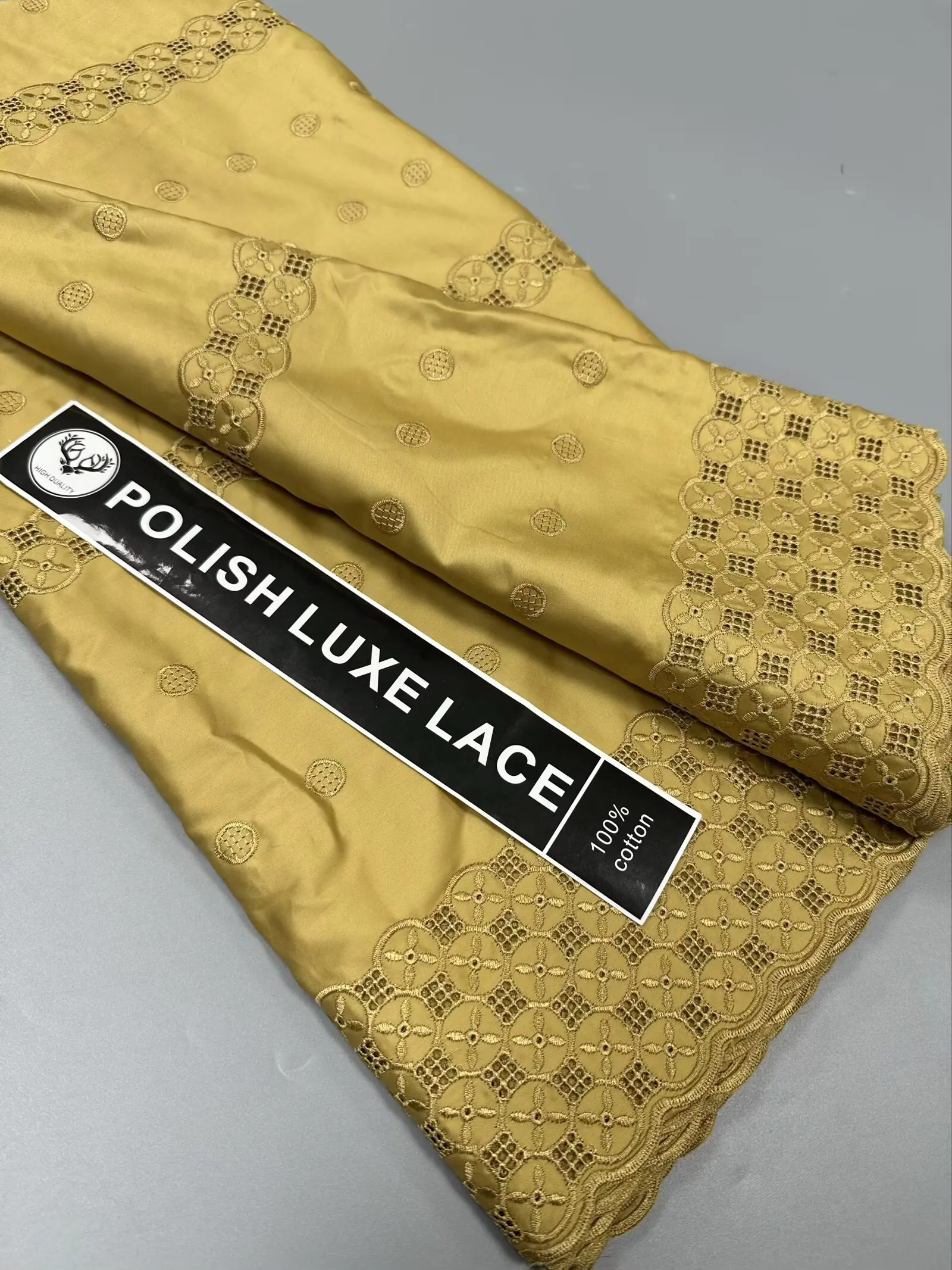 

Nigerian Dry Cotton Swiss Lace In Switzerland African Polish Lace Fabric Embroidery Wedding Dress For Women High Quality 5Yards